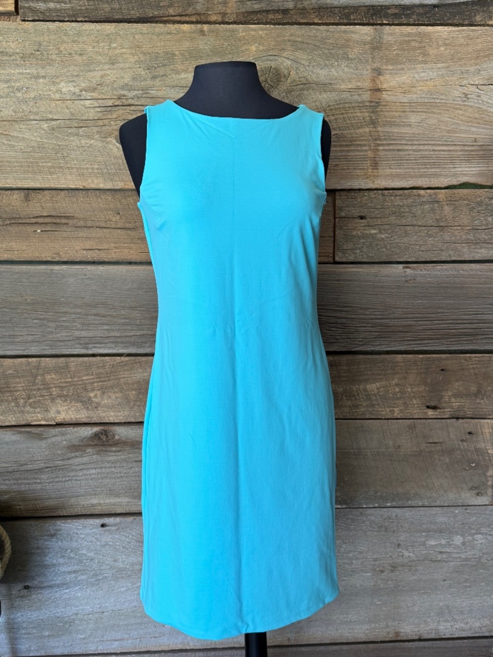 Judy P Aqua Blue Sleeveless Shift dress, Size Med